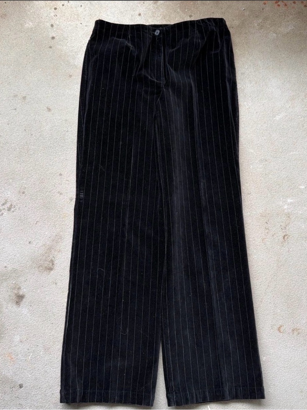 Women’s Black Pinstripe Wide-Leg Pants
